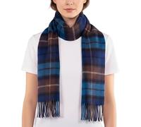 100% Lambswool Extra Long Scarf Made in Scotland - Authentic Scottish Tartans - Soft, Breathable Wool Scarf for Men & Women - Luxurious Tartan - Gift for Christmas (Buchanan Blue Tartan)