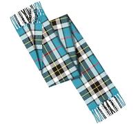 100% Lambswool Tartan scarves made in Scotland - 180x25CM - Blue check - All-season essential Smooth Extra Long Scarf - Valentines day, Mothers day, Wedding Gift (Thompson Blue - Blue check )