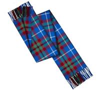 100% Lambswool Tartan scarves made in Scotland - 180x25CM - Blue check - All-season essential Smooth Extra Long Scarf - Valentines day, Mothers day, Wedding Gift (Edinburgh Modern - Blue check )