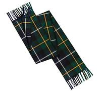 100% Lambswool Tartan scarves made in Scotland - 180x25CM - Green check - All-season essential Smooth Extra Long Scarf - Valentines day, Mothers day, Wedding Gift (MacNeil of Barra Modern)