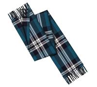 100% Lambswool Tartan scarves made in Scotland - 180x25CM - Green check - All-season essential Smooth Extra Long Scarf - Valentines day, Mothers day, Wedding Gift (Earl of St Andrews Modern)