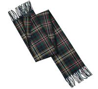 100% Lambswool Tartan scarves made in Scotland - 180x25CM - Green check - All-season essential Smooth Extra Long Scarf - Valentines day, Mothers day, Wedding Gift (Scott Green - Green check )
