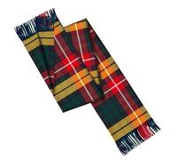 100% Lambswool Tartan scarves made in Scotland - 180x25CM - Yellow check - All-season essential Smooth Extra Long Scarf - Valentines day, Mothers day, Wedding Gift (Buchanan - Yellow check )