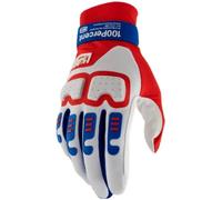 100% Langdale Long Finger MTB Mountain Bike Gloves Red/White/Blue