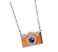 100 Language Projector Necklace Sleek Clavicle Jewelry Sturdy Copper Materials For Crosses Cultural Communication Trendy Multilingual Projection Necklace