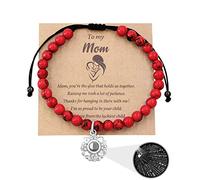 100 Languages I Love You Bracelet 6mm Turquoise Stone Bracelet To My Mom Bracelets Gift for Mothers Day/Daughter Gift Bracelets Y3699-4D, Stone, Cubic Zirconia