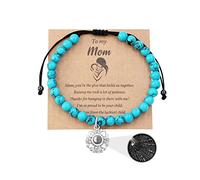 100 Languages I Love You Bracelet 6mm Turquoise Stone Bracelet To My Mom Bracelets Gift for Mothers Day/Daughter Gift Bracelets Y3699-4D, Stone, Cubic Zirconia
