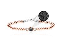 100 Languages I LOVE YOU Projection Bracelet, Handmade Stainless Steel Bead Adjustable Bracelet, The Memory of Love Bracelet Gift For Couple Family Best Friends Y3057 (Rose Gold Color)