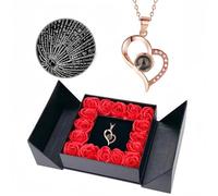100 languages, I love you. Projection peach heart necklace for women, with a high-end feel that never fades(C)