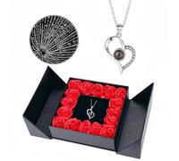 100 languages, I love you. Projection peach heart necklace for women, with a high-end feel that never fades(A)