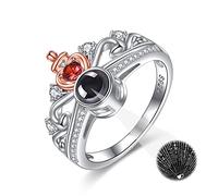 100 Languages I Love You Projection Ring for Women Girlfriend Sterling Silver Loving Memory Ring Jewelry Gift
