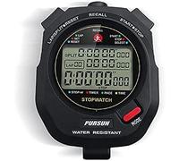 100 Lap Digital Stopwatch Timer,100 Split Memory Time & Calendar Alarm,Pace Mode With 3-Row Extra Large Screen Water Resistant Includes Battery,Shockproof Sport Stopwatches For Coaches Refer