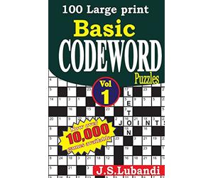 100 Large print Basic Codeword puzzles: Volume 1 (Brain Game Series: Easy Code Word)