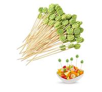100 Leaf Style Cocktail Sticks, Fruit Skewer Toothpicks, Cartoon Toothpicks, Creative Fruit Sticks, Party Supplies, Suitable for Cake, Fruit, Cocktail Decoration