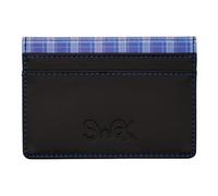 100% Leather Card Holder by SWAK - Slim Leather Wallet - Unique British Design - Great Gift for Men - 10 x 7cm (Tartan)