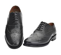 100% Leather Scottish Design Black Oxford Brogues - Formal & Casual Kilt Shoes for Men and Women, Scottish Heritage Gift