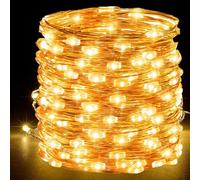 100 LED Battery Fairy Lights, 10M Copper Wire String Lights Warm White | Flexible Copper Wire, Battery Powered Design, Waterproof Construction, Indoor Outdoor, Bedroom, Wedding, Party, Christmas
