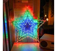 100 LED Christmas Star Silhouette Window Xmas Decoration Lights Large Outdoor Mains Powered Wall Hanging Light Party Home Decor