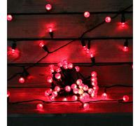 100 LED Lights Berry Ball Battery Operated Timer Multi Function Christmas Lights Fairy Lights Tree Decorations String Lights for Indoor and Outdoor(Red, One Size)