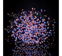 100 LED Solar-Powered Outdoor Garden String Lights Multicolour/Warm White L11.9m (Multicoloured)