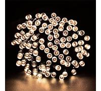 100 LED Solar-Powered Outdoor Garden String Lights Multicolour/Warm White L11.9m (Warm White)