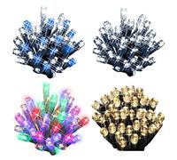 100 LED String Chaser Christmas Lights Flash Festive Tree Window Decoration Xmas (Warm White)