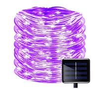 100 LEDs Solar Rope String Lights,KINGCOO Waterproof 39ft/12M Copper Wire Outdoor Tube Fairy String Lights for Christmas Garden Yard Path Fence Tree Backyard (Purple)