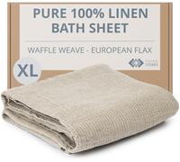 100% Linen Bath Sheet 36x72 - Waffle Weave Linen Bath Towel Oversized - Lightweight Absorbent Thin Waffle Bath Sheets Towels for Adults - Quick-Drying XL Travel Towel Extra Large