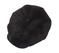 100% Linen Big Extra Large Heads Men's 8 Panel Black Paperboy Cap Lightweight Summer Gatsby Flat Cap Golf L/XL