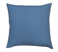 100% Linen Extra-Large Cushion Cover. Plain Denim Blue Linen Cushion Cover - Perfect For Modern & Minimalistic Styles. 23x23" XL Square Cover Only