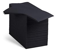 100 Linen-Feel Black Paper Napkins - Decorative Cloth-Like Black Dinner Napkins - Soft and Absorbent. for Kitchen, Party, Wedding, Bathroom Or Any Occasion. (Pack of 100)