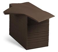 100 Linen-Feel Colored Paper Napkins - Decorative Cloth-Like Brown Dinner Napkins - Soft And Absorbent. For Kitchen, Party, Wedding, Bathroom Or Any Occasion. (Pack of 100)