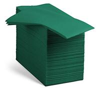 100 Linen-Feel Colored Paper Napkins - Decorative Cloth-Like Green Dinner Napkins - Soft and Absorbent. for Christmas, Kitchen, Party, Wedding, Bathroom Or Any Occasion. (Pack of 100)