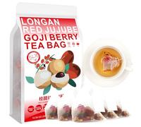100% Longan Goji Red Jujube Berry Tea Bag, GUI YUAN HONG ZAO GOU QI CHA 300g/10.58oz (6g*50bags), Combination Of Flower And Tea Fruit Tea In Bags 桂圆红枣枸杞茶