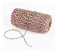 100 m Butchers Twine String for Crafts, 2 mm Cotton Coloured Bakers Twine Thread for Kitchen Cooking Meat, Present Wrapping, Crafting, Gardening, Crafts (Red Green)