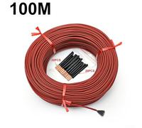 100 m, Carbon Fiber Heating Cable 12K 33 Ohm/m, Far Infrared Silicone Electric Heating Wire for Industrial Use, 200°C Heat Resistance, 3 mm Diameter