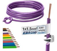 100 m H07V-K 1.5 mm² 1 x 1.5 mm² (mm2) - flexible multi-strand - 100 m - green - white - yellow - brown - light blue - dark blue - green / yellow - transparent - orange - red - purple - black