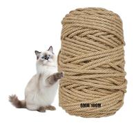 100 m Sisal Rope for Cat Scratching Post 6 mm, Special Replacement Rope, Scratching Post Rope, Natural Hemp Ropes for DIY Scratching Barrel, Cats, Scratching Rope, Household, Garden, Crafts
