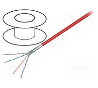 100 m x Goobay - 93269 - Wire, F/UTP, 4x2x26AWG, 5e, stranded, CCA, PVC, red, 10