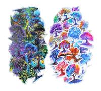 100 Magic Tree Stickers, Waterproof Hand Account Collage Material, Fantasy Decorative Stickers, Suitable for Dressing Up Helmets, Guitars, Water Cups, Etc.