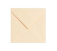 100 Magnolia Square Envelopes - 155mm x 155mm - Diamond V-Flap Gummed Cream Coloured Envelopes - 120gsm Clariana Paper - to Fit 6 Inch Square Inserts