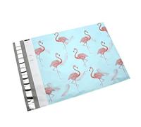 100 Mailer Bag Mailing Postal Bags for Packaging Shipping Printed Poly Envelopes(12.5'' x 16'',Flamingo Blue)