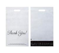 100 Mailer Bag Mailing Postal Bags with Handle for Packaging Shipping Thank You(12.5'' x 16'',White)