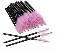 100 Mascara Wands Bulk Disposable Eyelash Eye Brow Brushes Applicator Spoolie Applicator Lash Extensions Makeup Tool Set (LIGHT PINK)