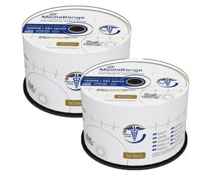 100 MediaRange Medical Line Printable Blank CD-R discs 700MB 80mins 48x MR229