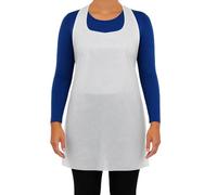 100 Medium Duty Disposable White Aprons for Adults - Flat Pack | Polythene PPE | Catering, Cleaning, Medical