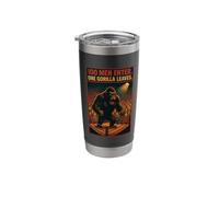 100 Men Enter One Gorilla Leaves Meme Stainless Steel Insulated Tumbler