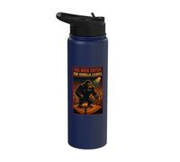 100 Men Enter One Gorilla Leaves Meme Stainless Steel Insulated Water Bottle