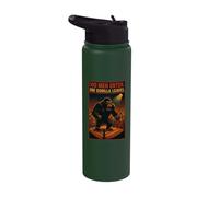 100 Men Enter One Gorilla Leaves Meme Stainless Steel Insulated Water Bottle