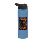 100 Men Enter One Gorilla Leaves Meme Stainless Steel Insulated Water Bottle